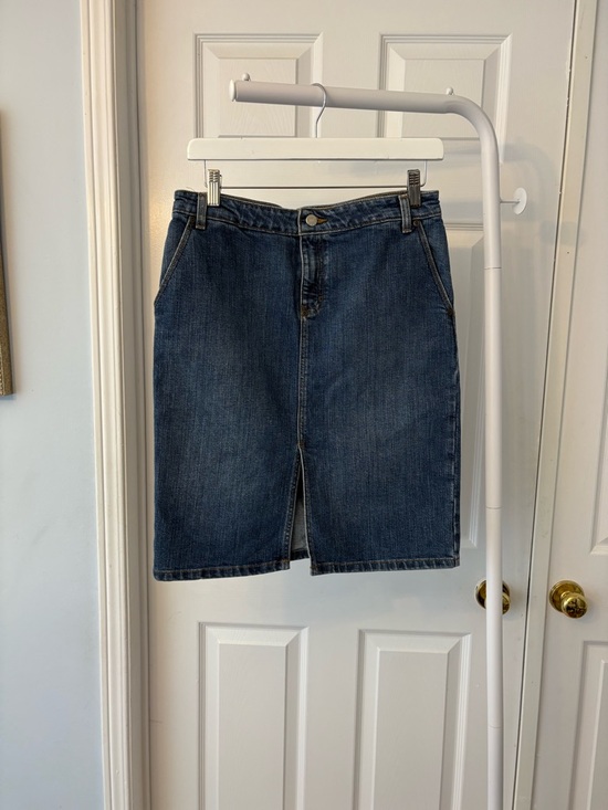 J. Crew Blue Highrise Denim Skirt Size 6 Cotton Jean - Picture 2 of 6
